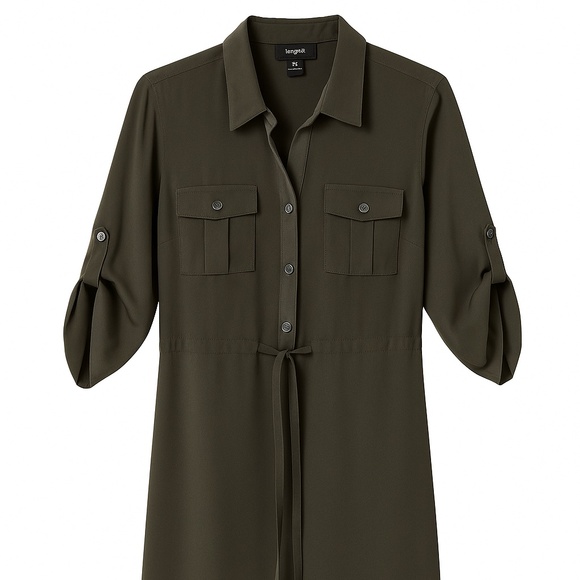 🟣Women! Mossimo Supply Co Shirt Dress, size XS, in olive green. - Picture 5 of 8